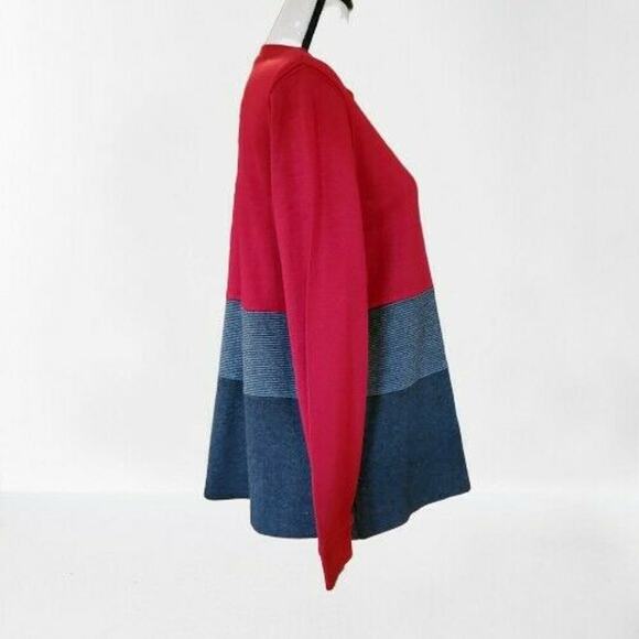 C.D. Petites Cardigan Red to Gray Career Wear Sweater Size Large - Picture 2 of 6